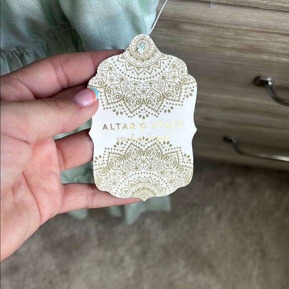 Altar'd State Mint Ruffle Dress - Picture 2 of 3